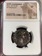 Roman Empire, Egypt Alexandria. Nero, silver tetradrachm AD 54-68, NGC authenticated