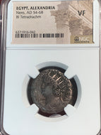 Roman Empire, Egypt Alexandria. Nero, silver tetradrachm AD 54-68, NGC authenticated