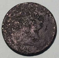 1804 Draped Bust Half Cent - F, crosslet stems - heavy corrosion and pitting. Exact coin imaged.
