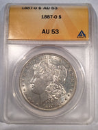 1887 O Morgan Dollar, ANACS slab AU53