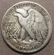 1916 D Walking Half Dollar, Grade= VG, lightly cleaned