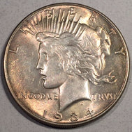 1934 Peace Dollar, Grade MS60