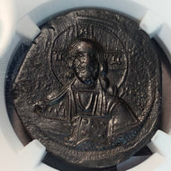 Byzantine Empire, 976-1035 AD,  Follis, Christ depicted, NGC authenticated XF