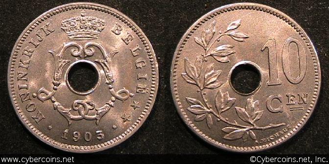 Belgium, 1903/3, 10 centimes, KM49, UNC