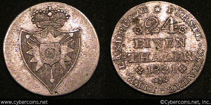 Schaumburg-Lippe, 1821, 1/24 Thaler, KM33