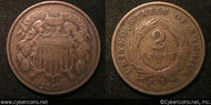 1867 Two Cent Piece F