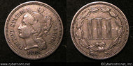 1881, VF   Three Cent Nickel Piece