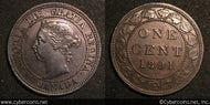 1891 LD LL, Canada cent, KM7, AU/XF. Darker