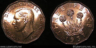 Great Britain, 1937,  3 pence,  UNC KM849
