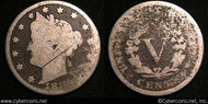 1886 V Nickel, Grade= AG damaged