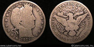 1912-S Barber Half Dollar, Grade= G