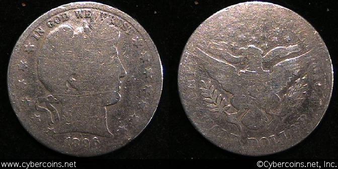 1896 Barber Half Dollar, Grade= G/AG