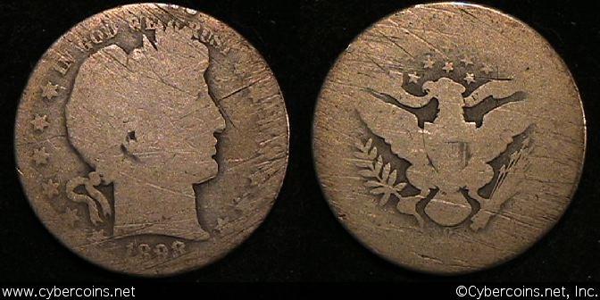 1898-O Barber Half Dollar, Grade= AG