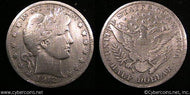 1912-S Barber Half Dollar, Grade= F