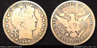 1908-D Barber Half Dollar, Grade= G