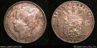 Curacao, 1900, 1/4 Gulden, KM35, F/VF