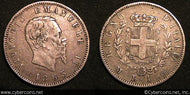 Italy, 1863M-BN, 1 lira, VF/XF, KM5a.1 - a