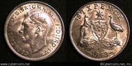 Australia, 1943D, 6 pence, AU, KM38 - trace