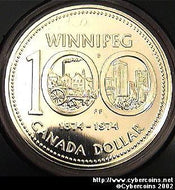 1974, Winnipeg (.500 Sil 36mm) KM88...