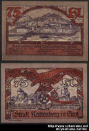 Austrian notgeld, Rattenberg, 75 Heller, UNC.