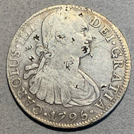 Mexico, 1795, 8 Reales, F, chop marks