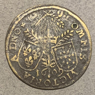France, Jeton 1609 - VF, brass. Exact coin imaged.