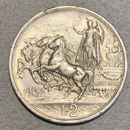 Italy, 1915, 2 lira, XF