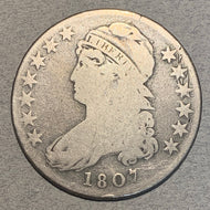 1807 Capped Bust Half Dollar, G, a few tiny reverse rim ticks