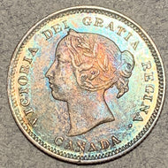 1888, Canada 5 cent Silver, choice AU