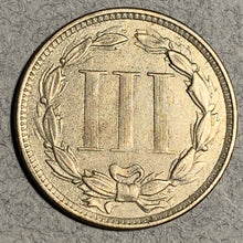 1874, XF  Three Cent Nickel Piece