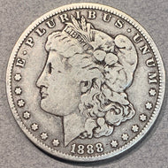 1888 O  Morgan Dollar, VG, VAM4 - TOP 100 - hot lips error