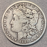 1888 O Morgan Dollar, VG, VAM4 - TOP 100 - hot lips error
