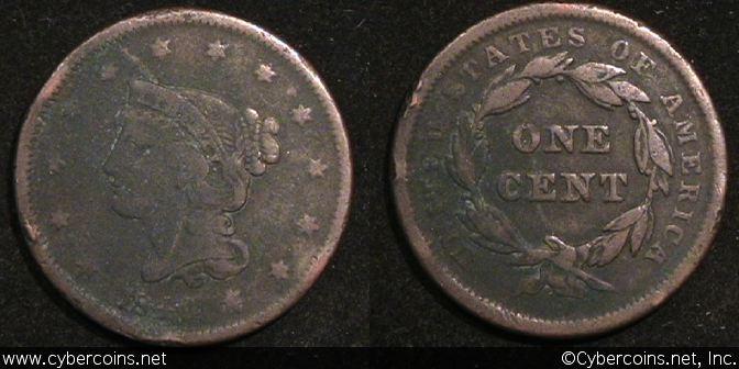 1840, F   Braided Hair Large Cent.