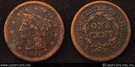 1851, XF Braided Hair Large Cent.