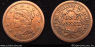 1849, F Braided Hair Large Cent.