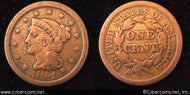 1851, VG Braided Hair Large Cent.