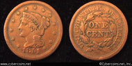 1851, VF Braided Hair Large Cent.