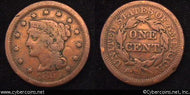 1854, VG Braided Hair Large Cent.