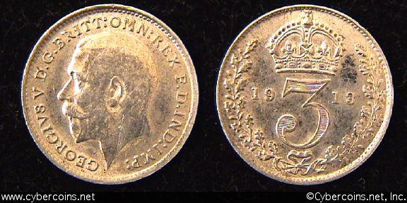Great Britain, 1913, 3 pence, AU, KM813
