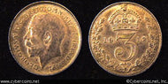 Great Britain, 1913,  3 pence,  AU, KM813