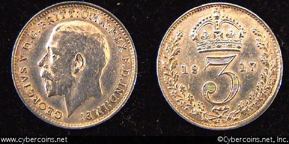 Great Britain, 1917, 3 pence, AU, KM813
