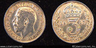 Great Britain, 1917,  3 pence,  AU, KM813