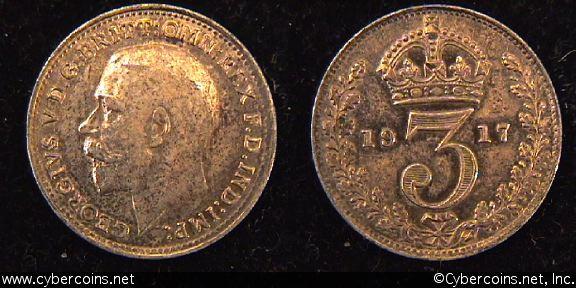 Great Britain, 1917, 3 pence, AU, KM813