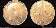 Great Britain, 1903, 6 pence,  XF, KM799