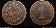 Germany, 1874C, 1 pfennig, VF, KM1