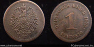 Germany, 1875A, 1 pfennig, XF, KM1