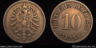 Germany, 1874F, 10 pfennig, VF, KM4