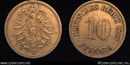 Germany, 1888A, 10 pfennig, XF, KM4