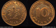 Germany, 1949G, 10 pfennig, AU, KM103