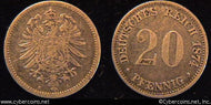 Germany, 1874A, 20 pfennig, VF, KM5